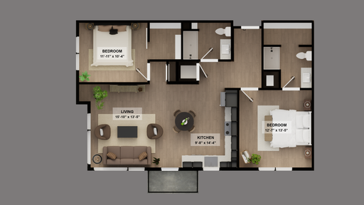 New Radiant 2-Bedroom Apartment! - 2C Layout – photo 1