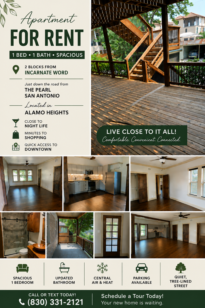 Alamo Heights Apartment: 128 Katherine Ct