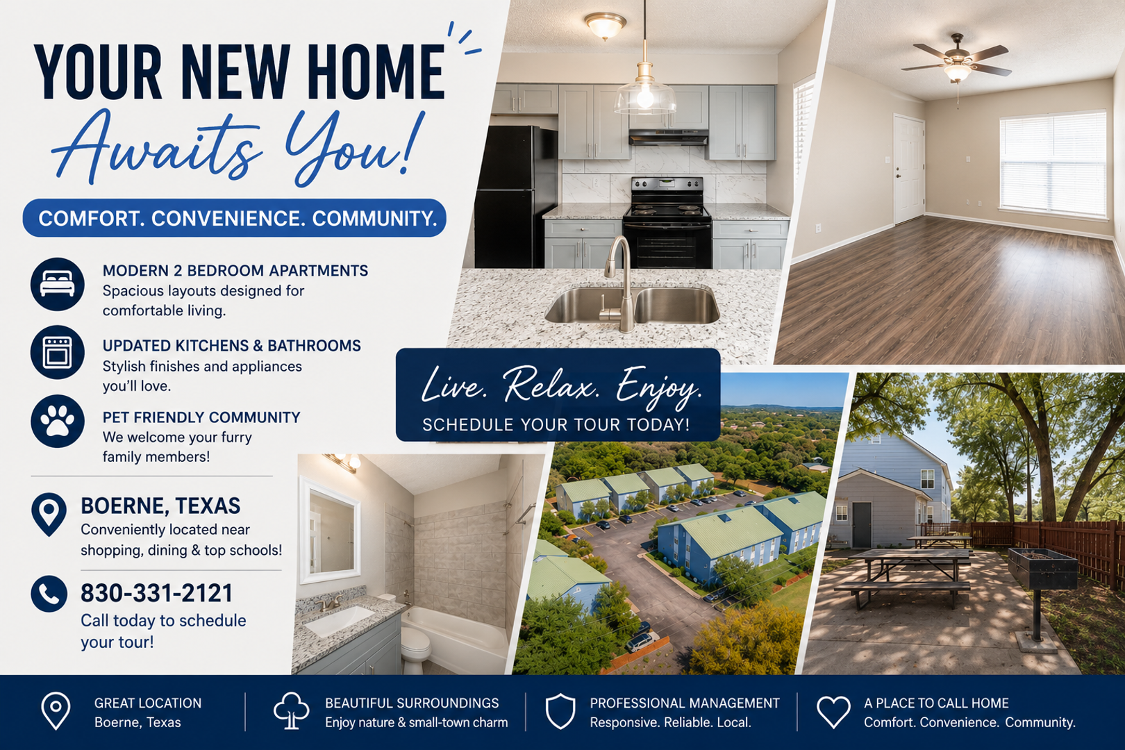 Boerne Apartment: 400 Rosewood Ave.