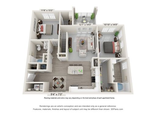 The Luray - 2 Bedroom with Attached Garage