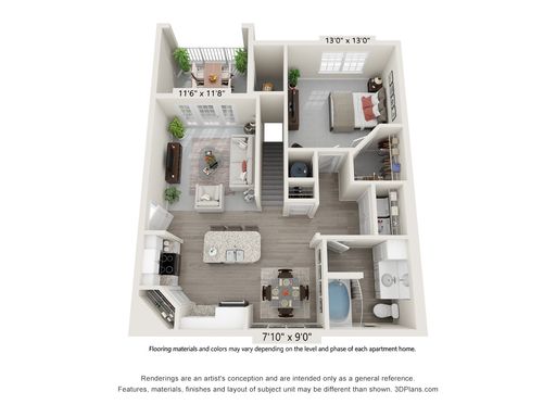 The Harrison - 1 Bedroom with Attached Garage – photo 1