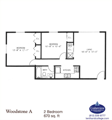 Woodstone - 2 Bed, 1 Bath Corner Apartment – photo 1
