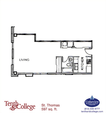 Tenth & College - St Thomas - Studio – photo 1