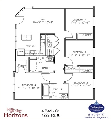 4 Bed 2 Bath Rental at 630 N. Morton Street - 405, Apt. #405, Bloomington, IN – photo 1