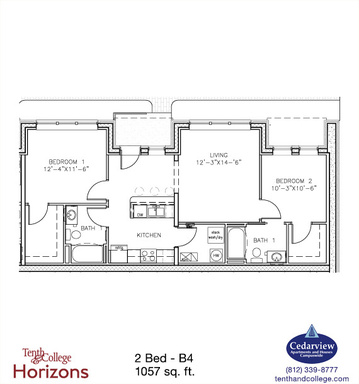 Tenth & College Horizons - B4 - 2 Bed, 2 Bath – photo 1
