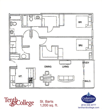 Tenth & College - St Barts (309) - 2 Bed, 2 Bath with Balcony – photo 1