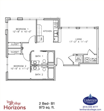 Tenth & College Horizons - B1 - 2 Bed, 2 Bath – photo 1