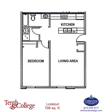 Tenth & College - The Lookout - 1 Bed, 1 Bath – photo 1