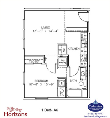 Tenth & College Horizons - A6 - 1 Bed, 1 Bath – photo 1