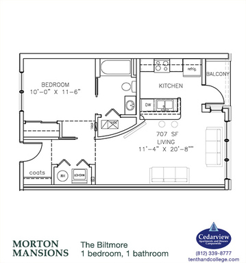 Morton Mansions - Biltmore - 1 Bed, 1 Bath with Balcony on Top Floor – photo 1