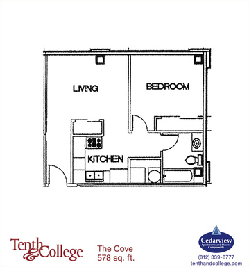 Tenth & College - The Cove - 1 Bed, 1 Bath – photo 1