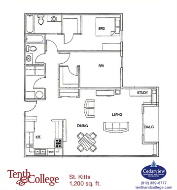 Tenth & College - St Kitts - 2 Bed, 2 Bath with Balcony – photo 1
