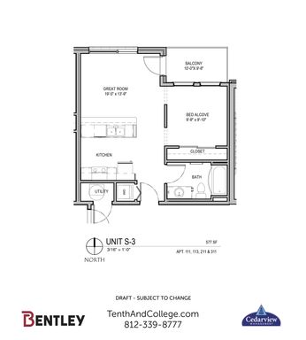 Studio with Balcony & Bed Alcove – photo 1