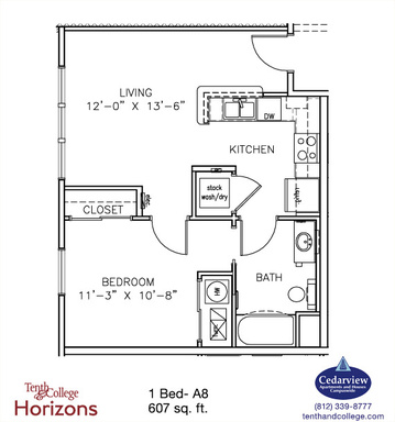 1 Bed 1 Bath Rental at 630 N. Morton Street, Apt. #313, Bloomington, IN – photo 1