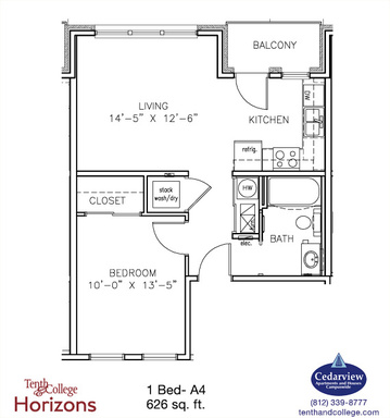 Tenth & College Horizons - A4 - 1 Bed, 1 Bath with Balcony – photo 1