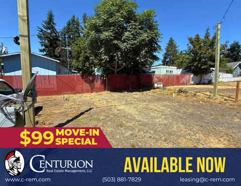 55 & OLDER, $450 For the First 3 Months, RV-5th Wheel Space For Rent In Molalla, AVAILABLE NOW!