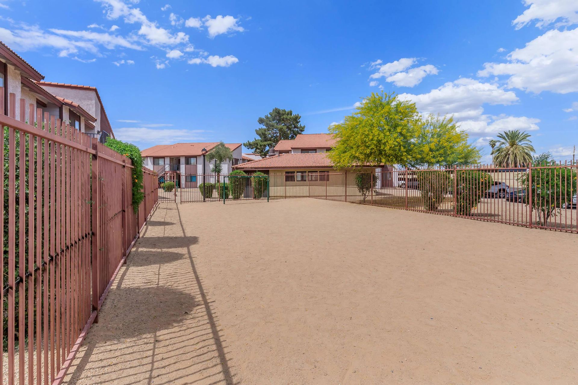 Fenced outdoor area at Lynnwood Apartments.