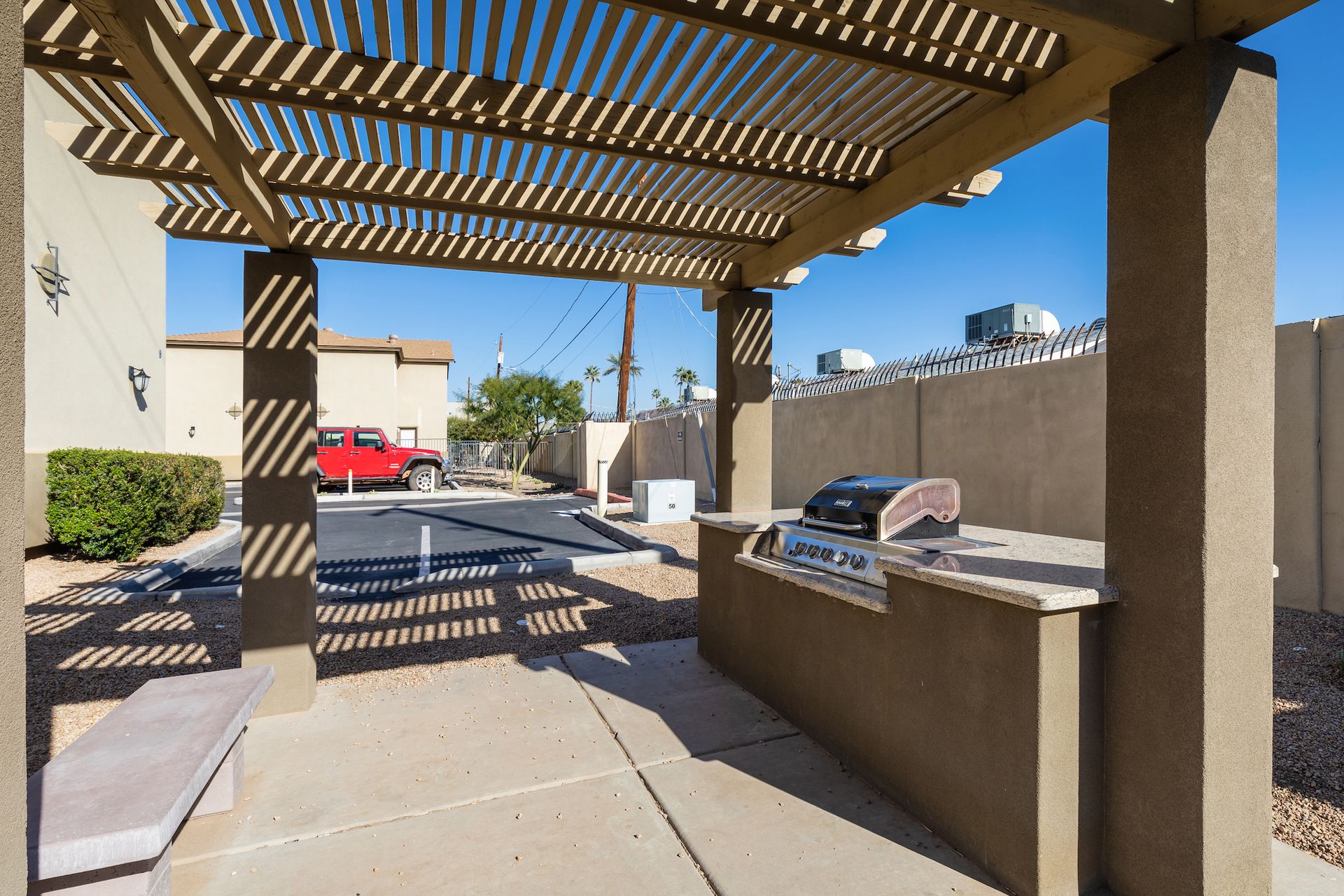 Outdoor grills at San Augustine Townhomes.
