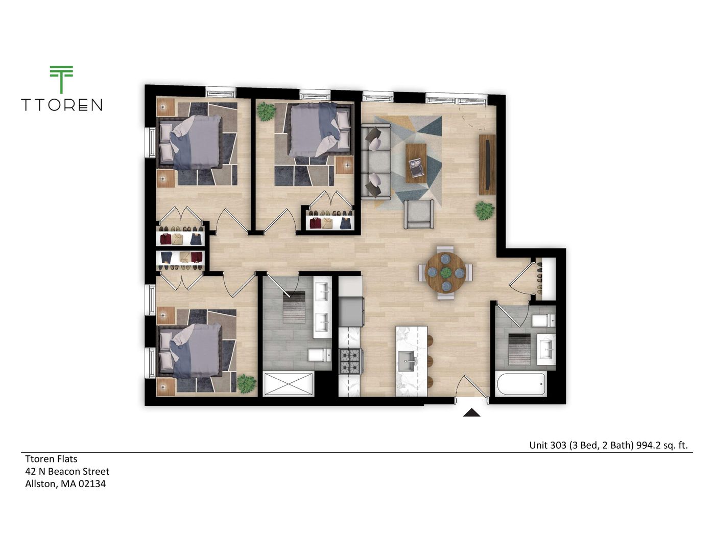 Boston Apartment: 42 North Beacon Street