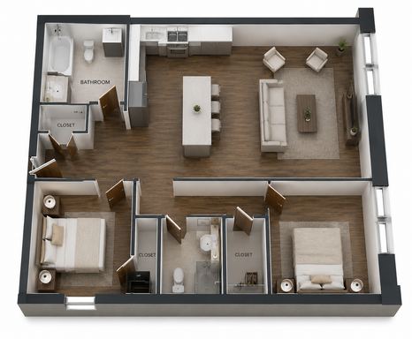 Spacious 2 Bedroom/2 Bathroom Unit with Outdoor Patio!