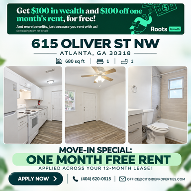 1 Bedroom Apartment – 615 Oliver St NW - Unit 6, Atlanta, GA 30318
