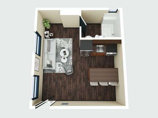 Top Floor Studio With Hardwood Floors – photo 1