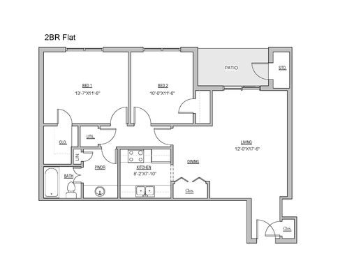 Classic 2 Bedroom, 1 Bath Apartment – photo 1