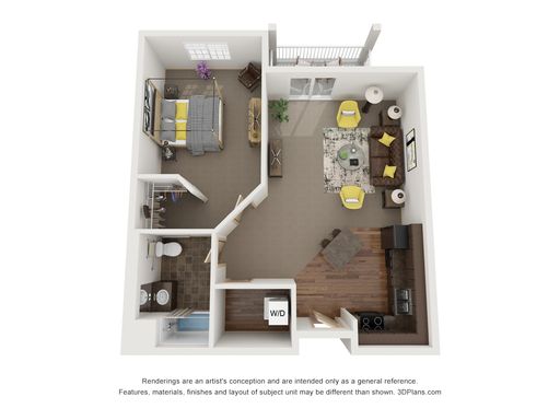 1 Bedroom Layout at Cascades in Osgood – photo 1