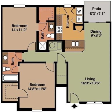 Ryan- 2 Bedroom, 2 Bathroom Garden- 1st floor – photo 1