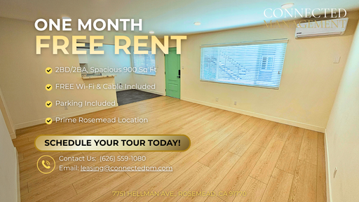 Move-In Special! 1 MONTH FREE RENT | Newly Renovated 2BR Apartment with FREE Wi-Fi, Cable & Parking in Rosemead