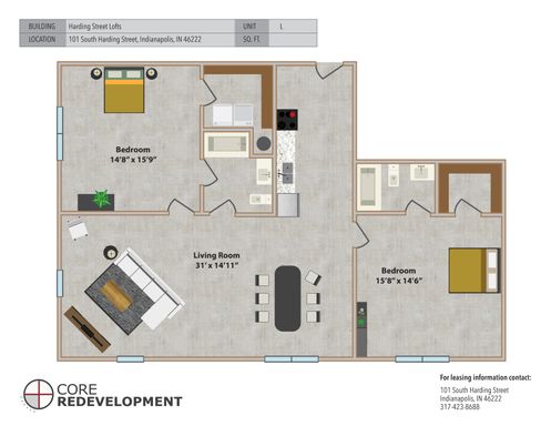 Our Largest Two Bedroom, Two Bathroom Loft IN THE BUILDING! – photo 1