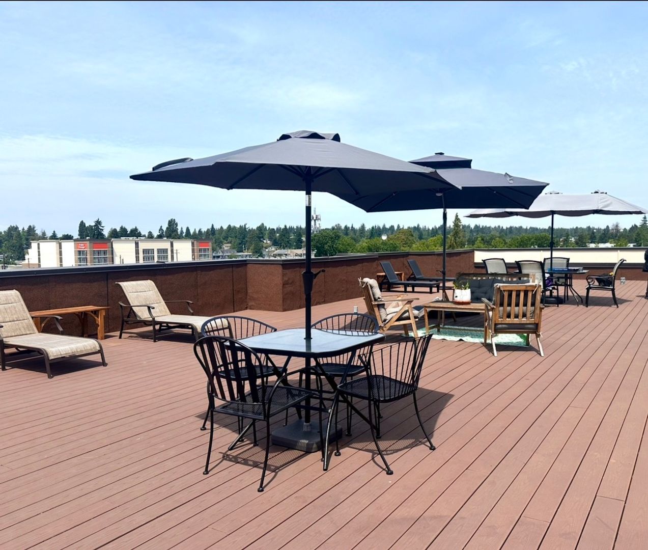 Roof deck at Oak View Apartments