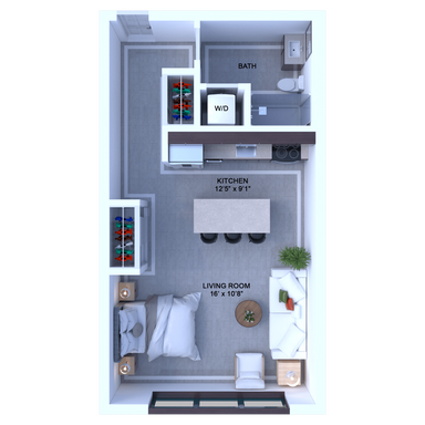 Beautiful Studio with Capitol Park View! – photo 1