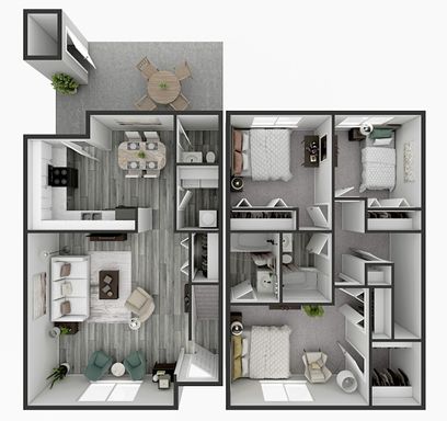 Spacious 3 Bedroom Townhome with Patio Available at Candlelite Apartments! – photo 1