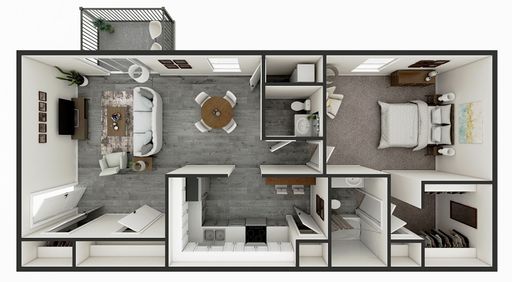 1 Bed 1.5 Bath Apartment – photo 1