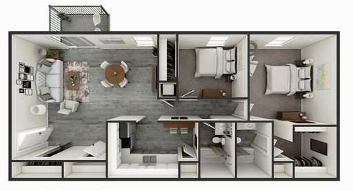 2 Bed 2 Bath Apartment – photo 1