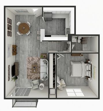 1 Bedroom 1 Bathroom Apartment