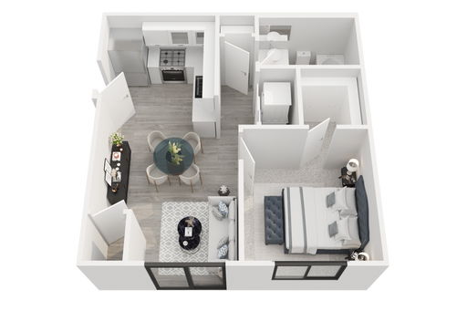 1-Bed Holcomb Floorplan at Morris Station – Modern Living in Mundelein! – photo 1
