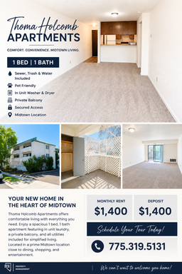 Midtown 1 Bedroom with Washer/ Dryer and Walk-in Closet! – photo 1