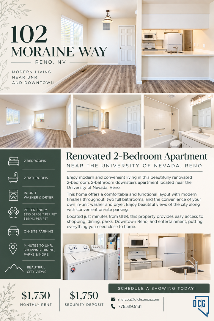 Reno Apartment: 102 Moraine Way