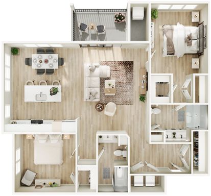 Two Bedroom Two Bath Apartment