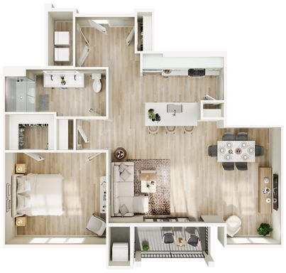 One Bedroom One Bath Apartment