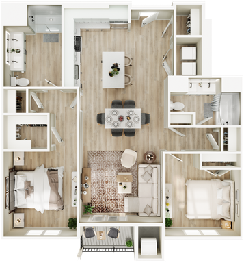 Two Bedroom Two Bath Apartment