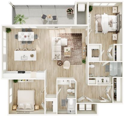 Two Bedroom Two Bath Apartment