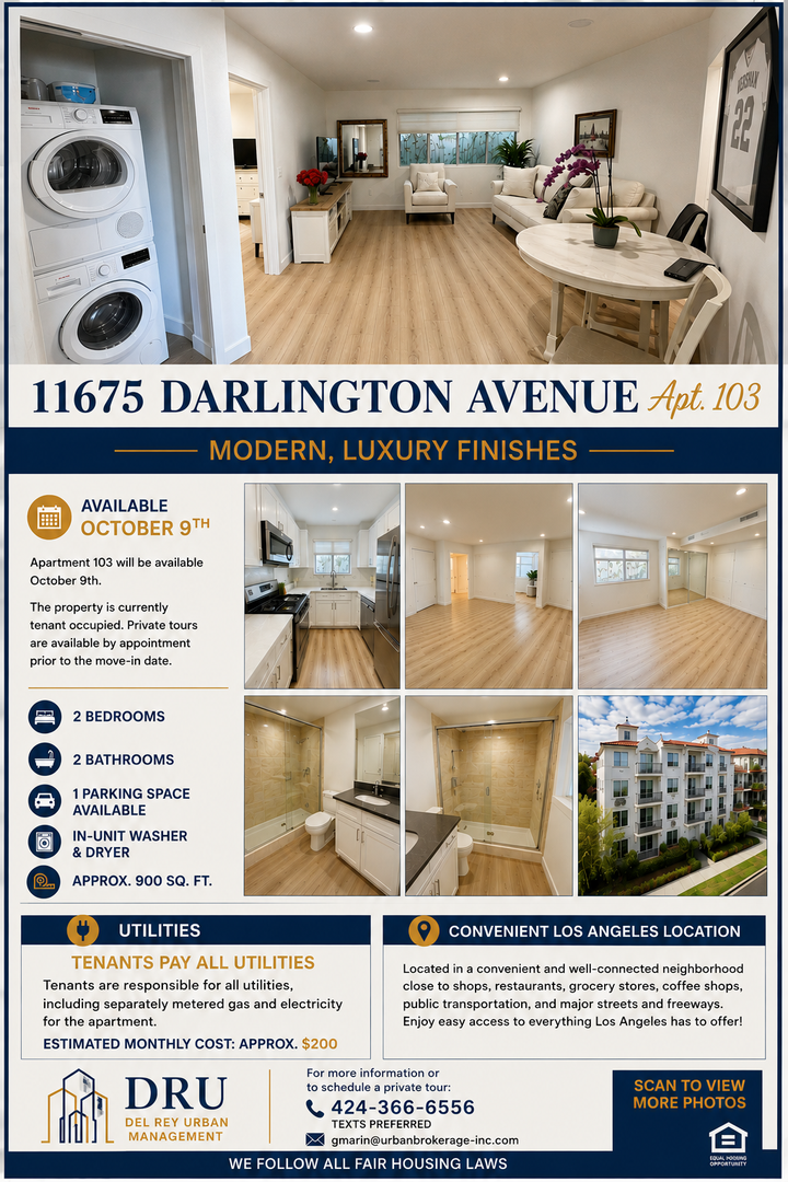 Los Angeles Apartment: 11675 Darlington Avenue