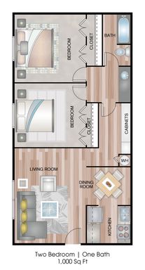 Two Bedroom Apartment - 1,000 sq ft – photo 1