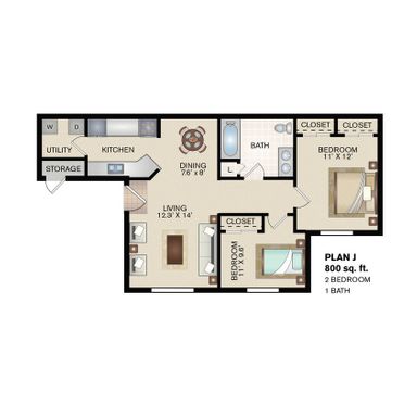 Two Bedroom, One Bathroom – photo 1