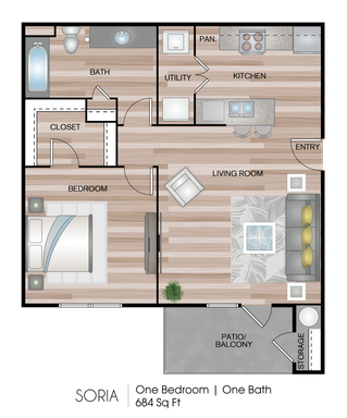 Soria - One Bedroom, One Bathroom Apartment – photo 1