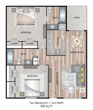 Two Bedroom Apartment - 895 sq ft – photo 1