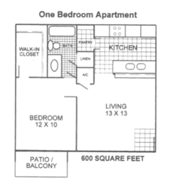 One Bedroom, One Bath Apartment with Stackable W/D